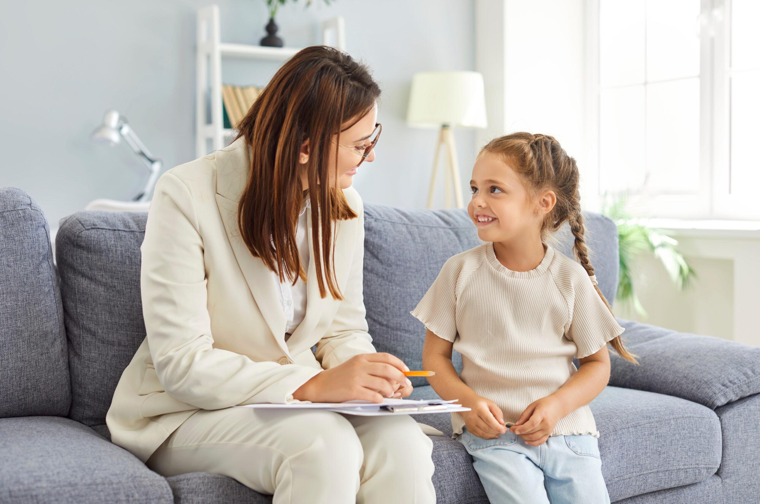 Adult and child sitting together